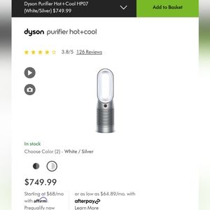 Dyson hot & cold air purifier